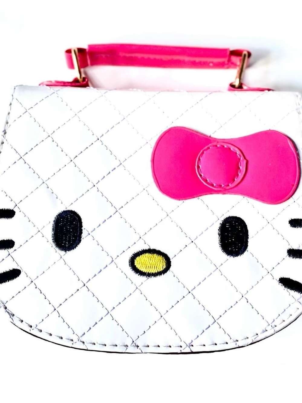 Hello Kitty White Quilted Mini Handbag with Pink.